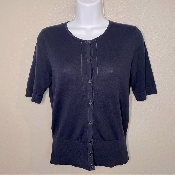 LOFT | Sweaters | Loft Navy Short Sleeve Cardigan Small | Poshmark